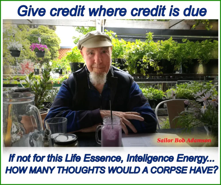 Sailor Bob Adamson: If not for this Life Essence, Intelligence Energy... how many thoughts would a corpse have?